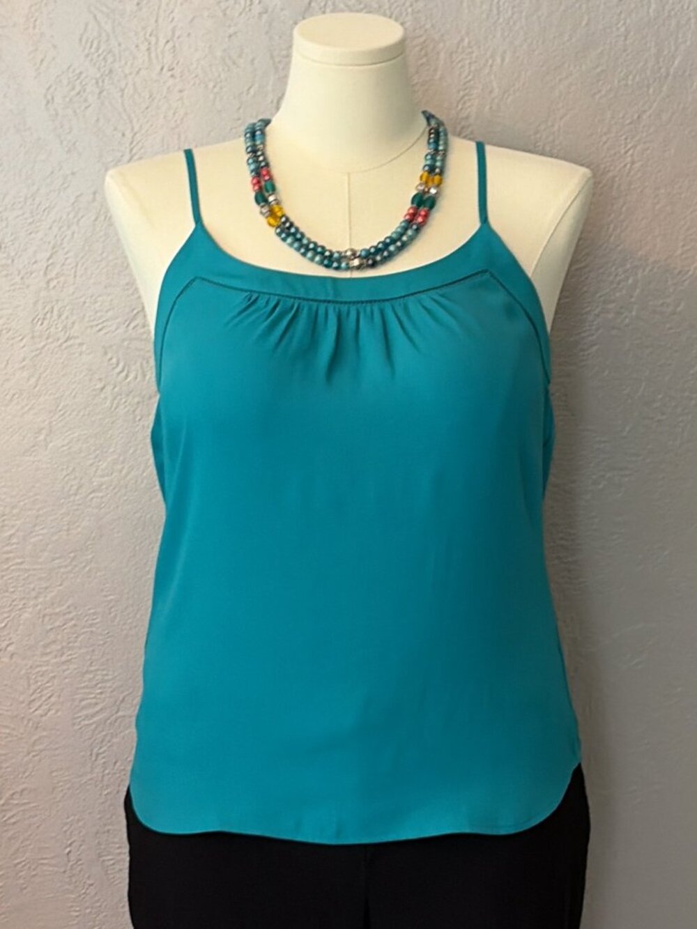 Y2K LOFT Teal Green Spaghetti Strap Cami Tank Top Size Medium NWOT